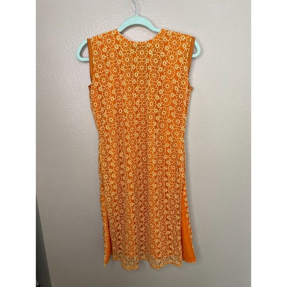 Seeme's Couture Womens‎ Orange Dress embroidered sleeveless - Picture 4 of 6